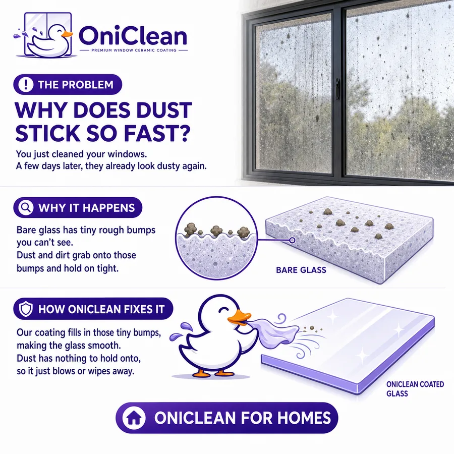 Explainer: why does dust stick to glass so fast